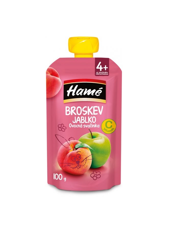 Пюре Hame Яблуко и персик 100 г (пауч)
