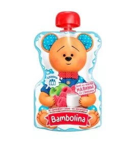 Пюре Bambolina Яблуко-малина-сливки 90г (пауч)