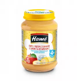 *Пюре Hame яблуко и банан з сиром 190 г