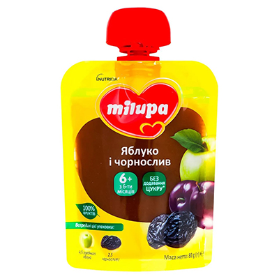 *Пюре Milupa фруктовое Яблоко и чернослив от 6 мес.80г *Пюре Milupa фруктовое Яблоко и чернослив от 6 мес.80г