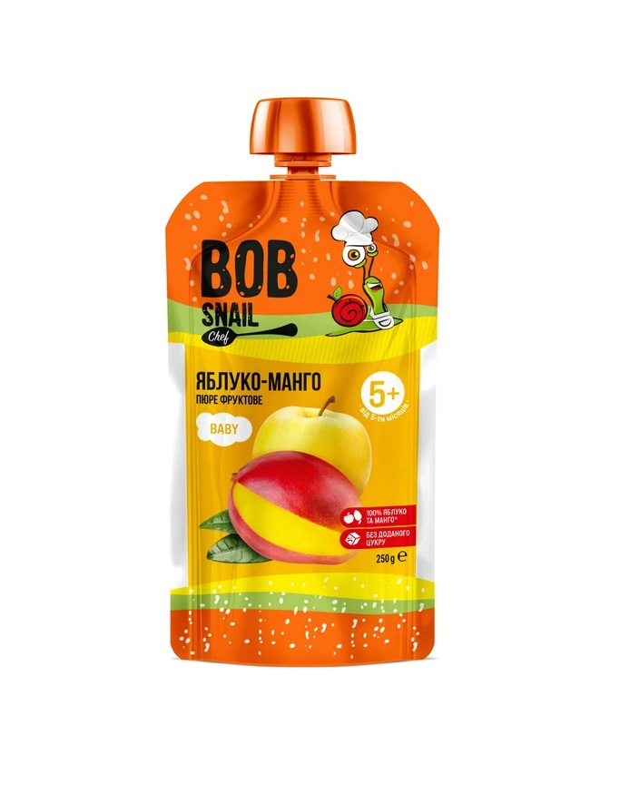 Пюре Равлик Боб Яблуко-манго 250г (пауч)
