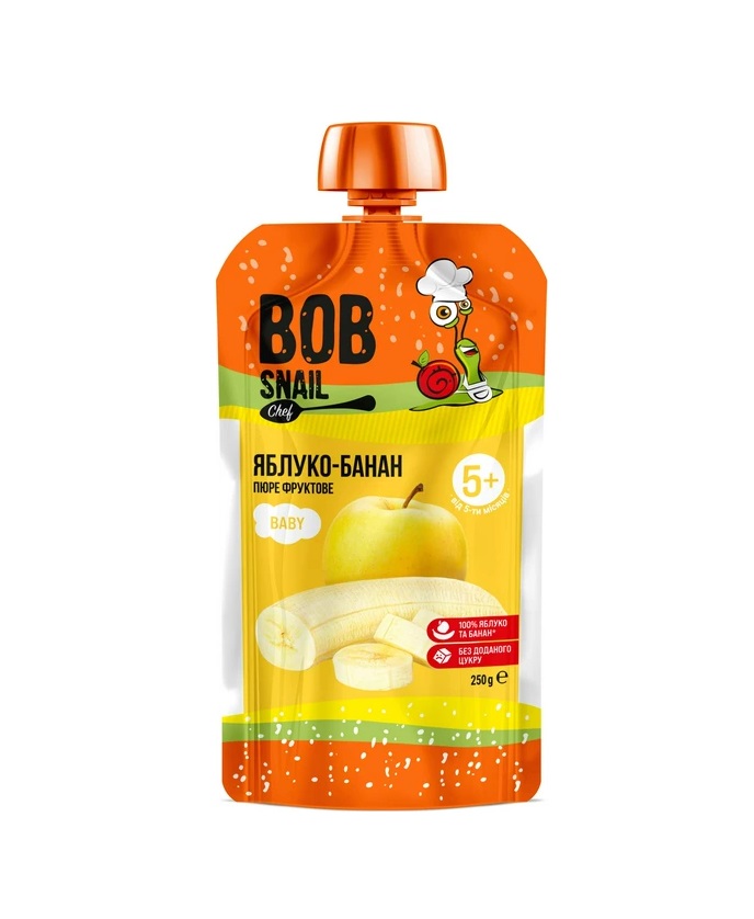 Пюре Равлик Боб Яблуко-банан 250г (пауч)