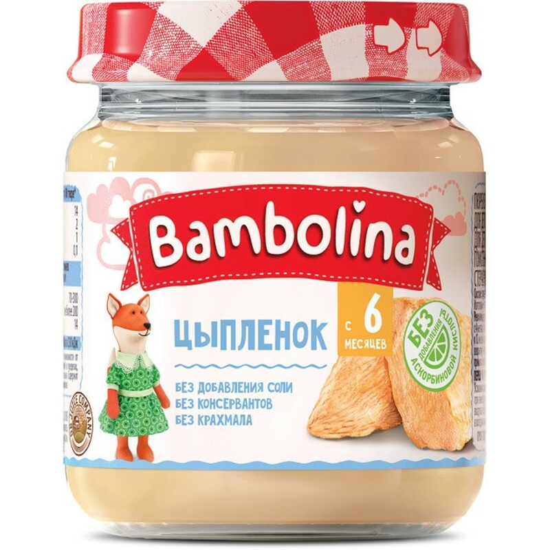 *Bambolina пюре Курча 100г *Bambolina пюре Курча 100г