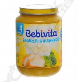 *Пюре Bebivita 1730 м'ясо-овочеве Броколі з індичкою 190 г