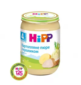 Пюре HiPP 6173 м'ясо-овочеве Картопляне пюре з кроликом  і фенхелем 190 г