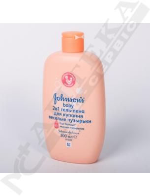 *Гель-пінка Jonsons baby для купання 2в1 Веселі бульбашки 300 мл