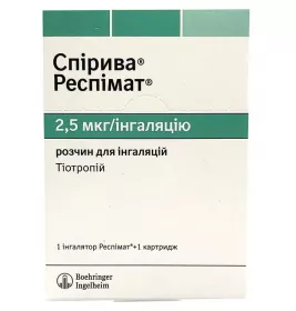 Спіолто Респімат розчин для інгаляцій 2,5 мкг/2,5 мкг по 4 мл 60 доз у катриджі з інгалятором Респімат 1 шт