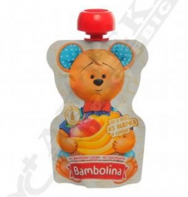 *Пюре Bambolina из яблок и банана 90г (пауч)