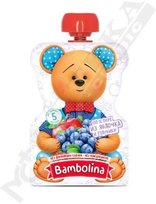 *Пюре Bambolina из яблок и голубики 90г (пауч) *Пюре Bambolina из яблок и голубики 90г (пауч)