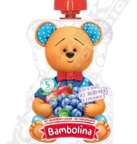 Пюре Bambolina з яблук і лохини 90г (пауч)