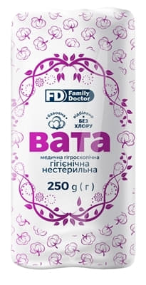 *Вата Family Doctor нестерильная 250г *Вата Family Doctor нестерильная 250г