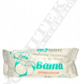Вата Екобинт мед. стерильна ролик 25 г