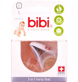 *Соска силіконова Bibi 110115 для годування стандартне горло 3 в 1 2 шт 0-5 міс