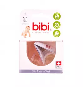 *Соска силіконова Bibi 110181 для годування стандартне горло 3 в 1 2 шт 5-12 міс