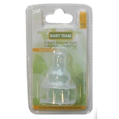 Соска силіконова Baby Team 2000 класична повільний потік 2 шт 0+