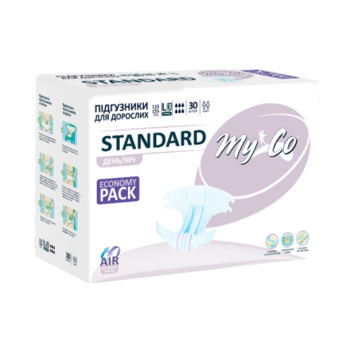 *Подгузники MyCo д/взрослых STANDARD р.L/3 №30 *Подгузники MyCo д/взрослых STANDARD р.L/3 №30