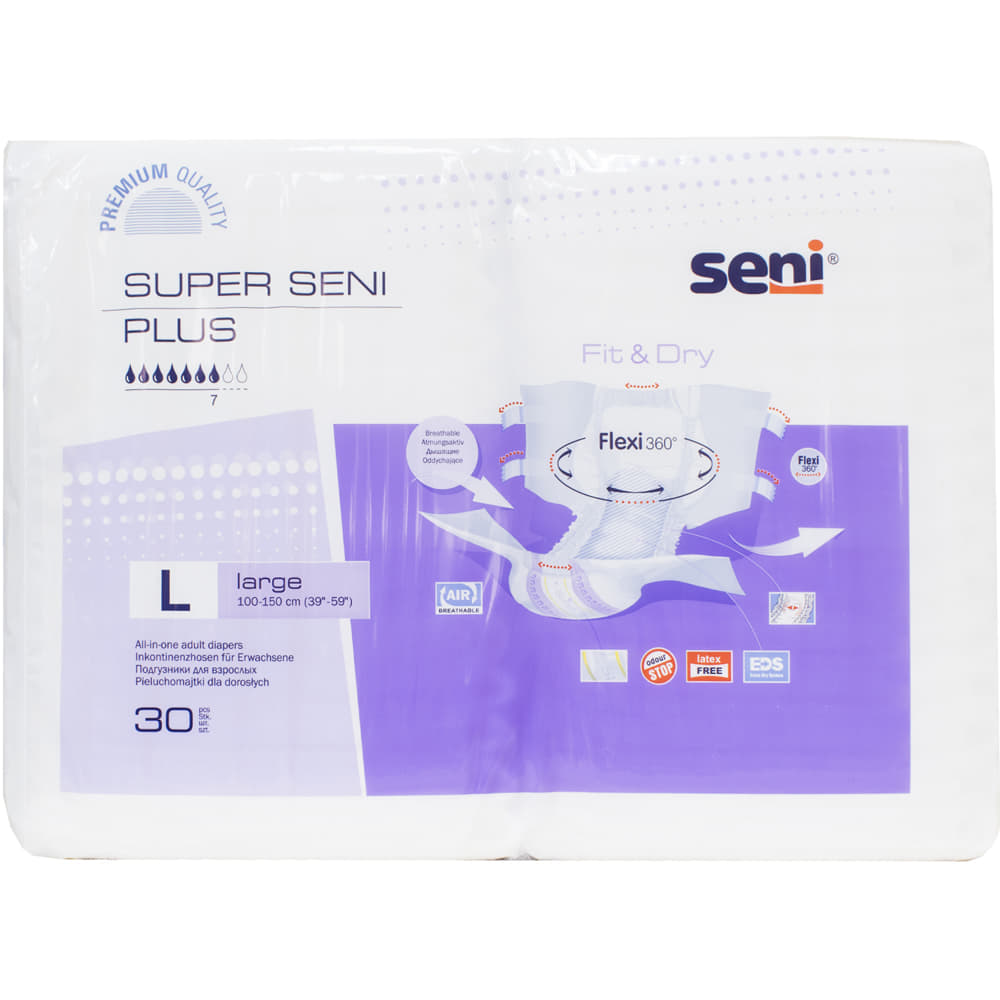 *Подгузники для взрослых SENI PLUS 100-150см large №1 (30) *Подгузники для взрослых SENI PLUS 100-150см large №1 (30)