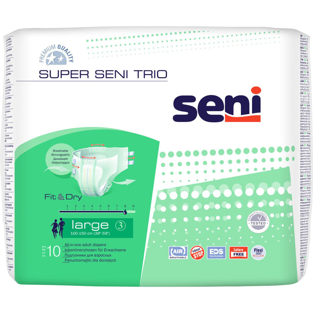*Подгузники для взрослых SENI Super Trio Large №10 *Подгузники для взрослых SENI Super Trio Large №10