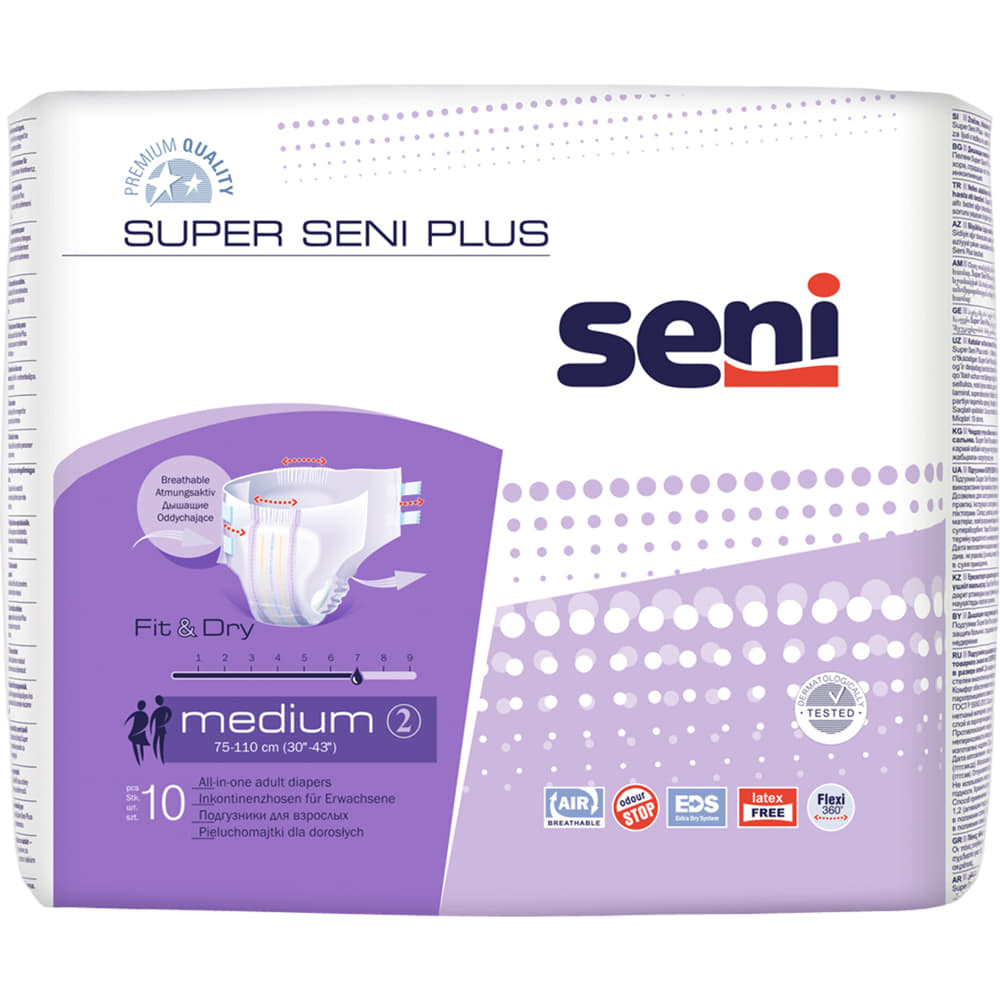 *Подгузники для взрослых SENI PLUS 75-110см №10 medium *Подгузники для взрослых SENI PLUS 75-110см №10 medium