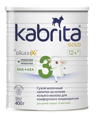 *Смесь Кабрита 3 Голд на основе козьего молока 12+ мес 400 г *Смесь Кабрита 3 Голд на основе козьего молока 12+ мес 400 г
