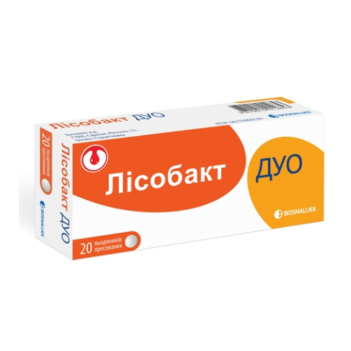 Лисобакт ДУО леденцы 20 шт. (10х2) Лисобакт ДУО леденцы 20 шт. (10х2)