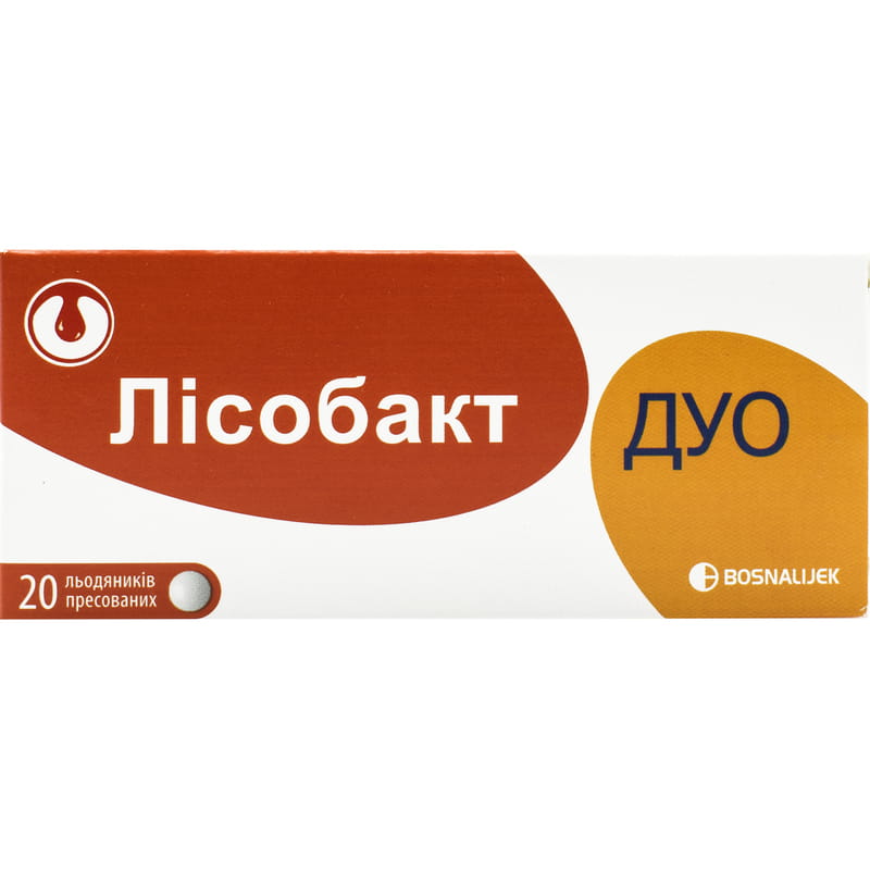 Лисобакт ДУО льодяники 20 шт. (10х2)