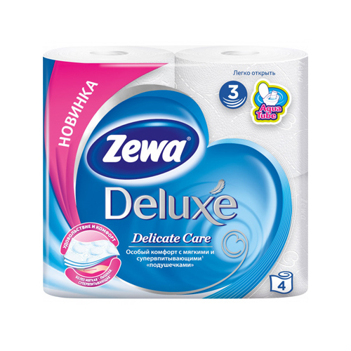 *Бумага туалетная Zewa Deluxe 3-слойная белая №4 *Бумага туалетная Zewa Deluxe 3-слойная белая №4