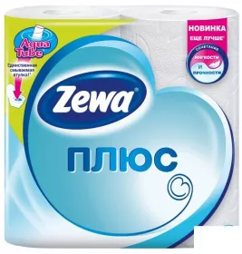 *Бумага туалетная Zewa Plus 2-слойная Белая №4