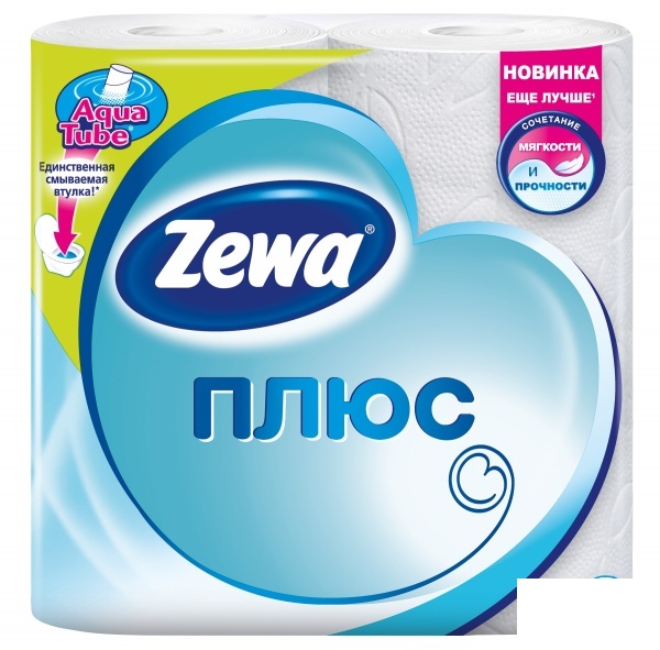 Бумага туалетная Zewa Plus 2-слойная Белая №4