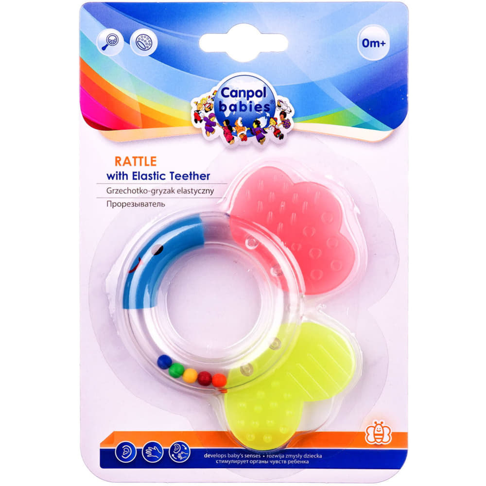 *Погремушка-прорезыватель Canpol прозрачное кольцо