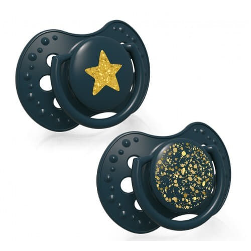 LOVI пустушка силіконова динамічна 0-3м.2шт Stardust 22/892-green