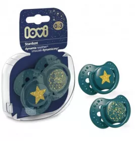 LOVI пустушка силіконова динамічна 0-3м.2шт Stardust 22/892-green