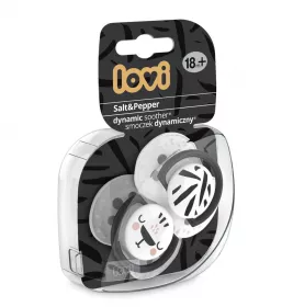 LOVI пустушка силіконова динамічна 18+м.2шт Salt&Pepper 22/880