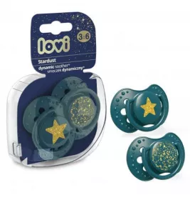 LOVI пустушка силіконова динамічна 3-6м.2шт Stardust 22/893-green