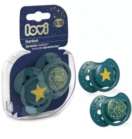 *Пустушка LOVI силіконова динамічна 6-18м.2шт Stardust 22/894-green