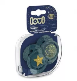 *Пустушка LOVI силіконова динамічна 6-18м.2шт Stardust 22/894-green