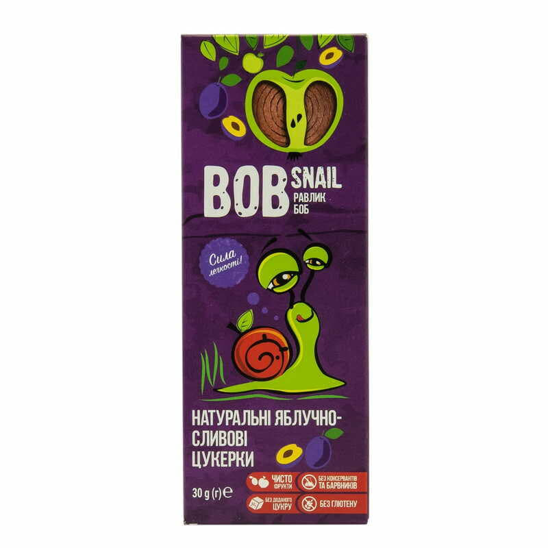 *Bob Snail цукерки натуральні яблучно-сливові 30г *Bob Snail цукерки натуральні яблучно-сливові 30г