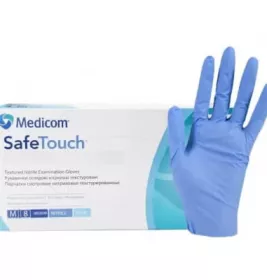 *Перчатки Safe-Touch смотр.нитрил текстурные н/ст.б/пудры M (50 пар)