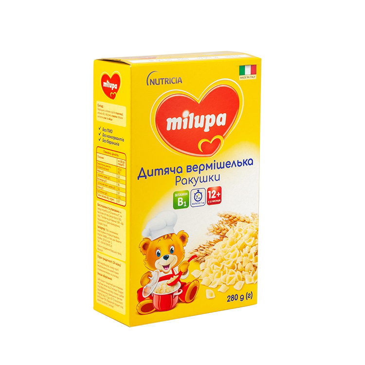 *Вермишелька Milupa Ракушки 280г *Вермишелька Milupa Ракушки 280г