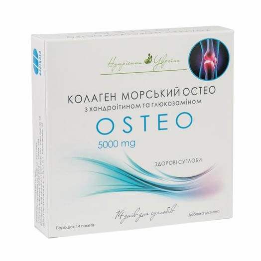 *Колаген морський Остео з хондроіт. та глюкозам. порошок 5000 мг №14