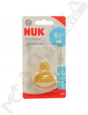 Соска Nuk First Choice Plus 10713255 Антиколькова латексна з великим отвором р2
