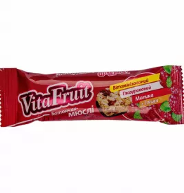 *Батончик-мюслі Vita Fruit малина+гліцин 25г