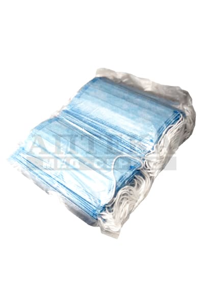 *Маска медична тришарова на резинках нестерильна ТМ Ecohealth №1 (100шт. в уп)