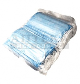 *Маска медична тришарова на резинках нестерильна ТМ Ecohealth №1 (100шт. в уп)