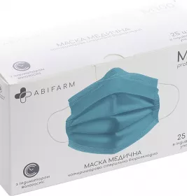 *Маска 4х-ш.ABIFARM мед.стер.з індикат.вологості M100 №1 (25шт.в кор.)