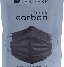 *Маска 3х-сл.ABIFARM защ.стер.с уголным фильтр.Black Carbon №5