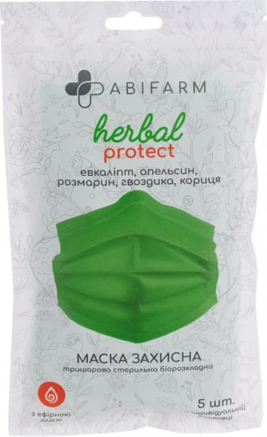 *Маска 3х-ш.ABIFARM зах.стер.з ефірною олією HERBAL PROTECT №5