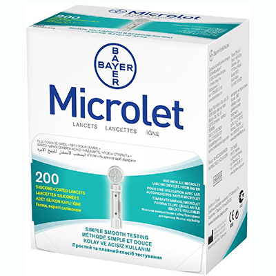 *Ланцети Microlet з силіконовим покриттям №200