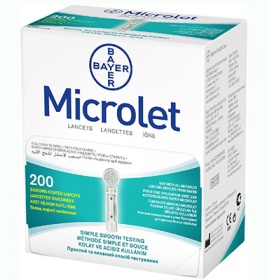 *Ланцети Microlet з силіконовим покриттям №200