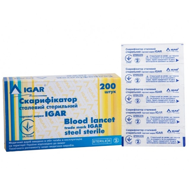 Скарификатор Igar №1 (200 шт.в уп.) Скарификатор Igar №1 (200 шт.в уп.)